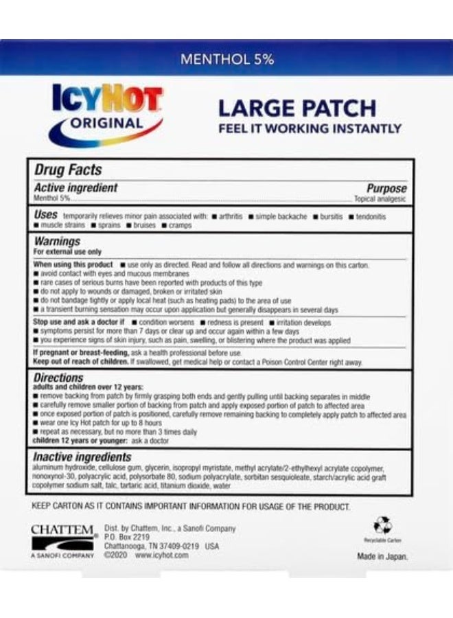 Icy Hot, Topical Analgesic Back Patch, 5 Count - Image 3